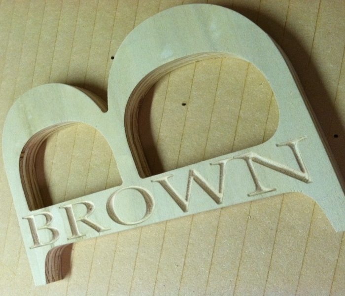 Wood cut and engraved