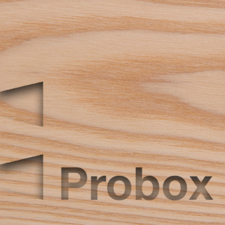 The Probox logo engraved on a piece of wood.