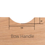 A wooden bow handle, specially crafted by Probox.