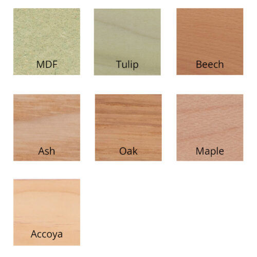 Wooden finishes for cabinet doors and frames