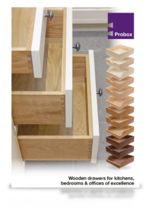 Wooden drawer boxes for kitchens