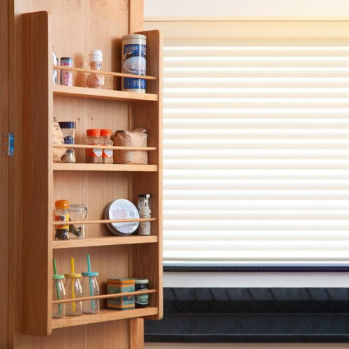 Wooden spice racks made from beech, oak, or maple